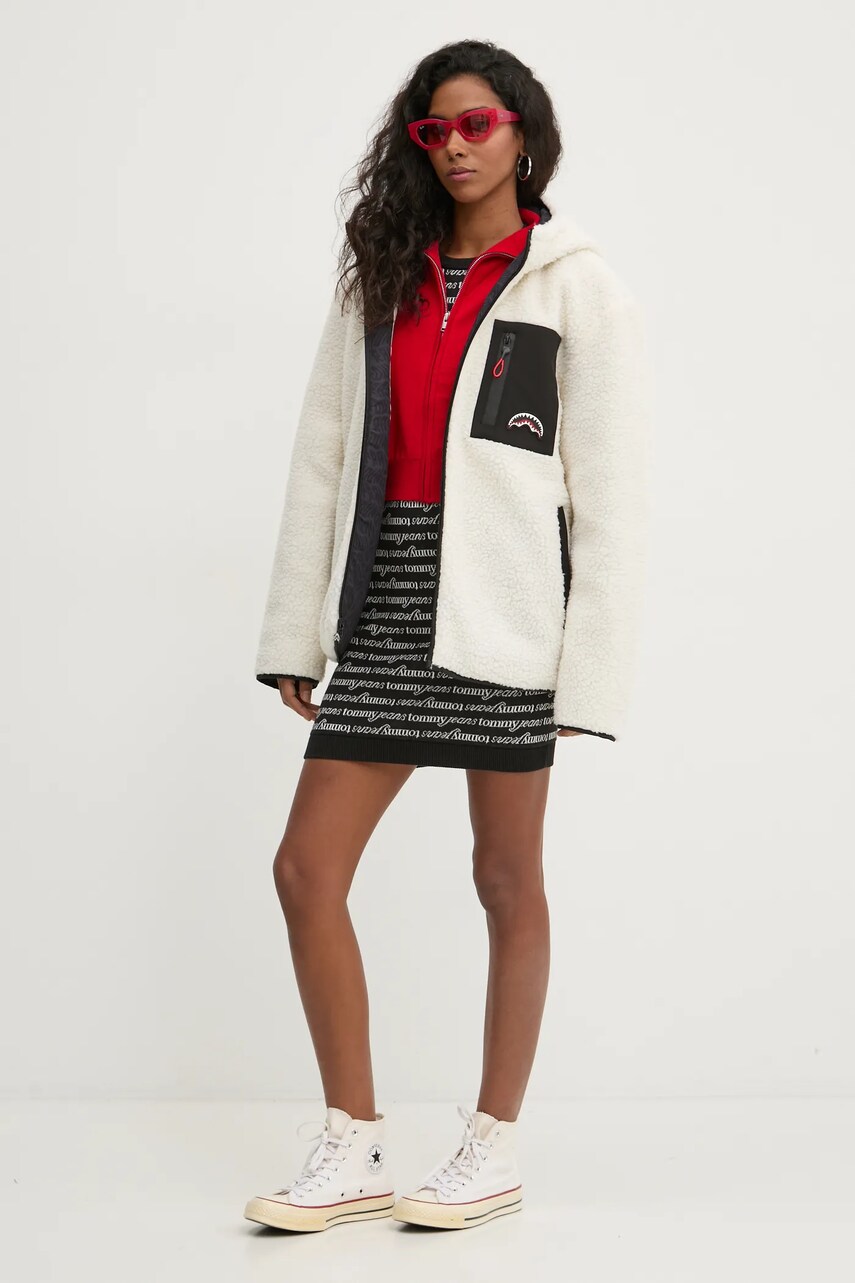 Кардиган з домішкою вовни Tommy Jeans колір червоний DW0DW19886
