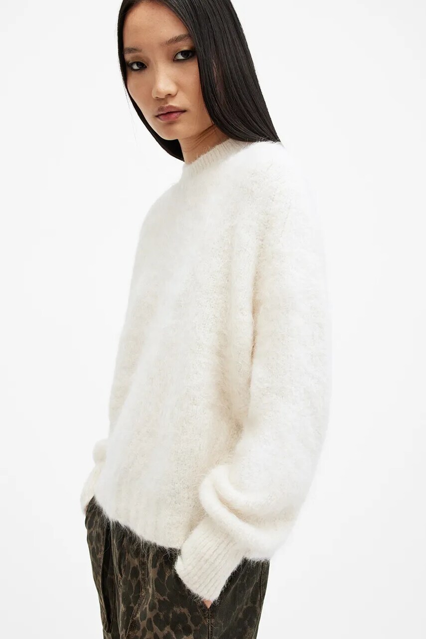 Вовняний светр AllSaints VORTEX JUMPER жіночий колір білий теплий W032KB