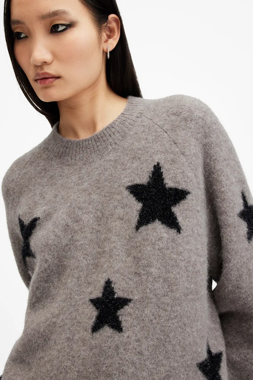 Вовняний светр AllSaints STARLET жіночий колір синій  W136KB