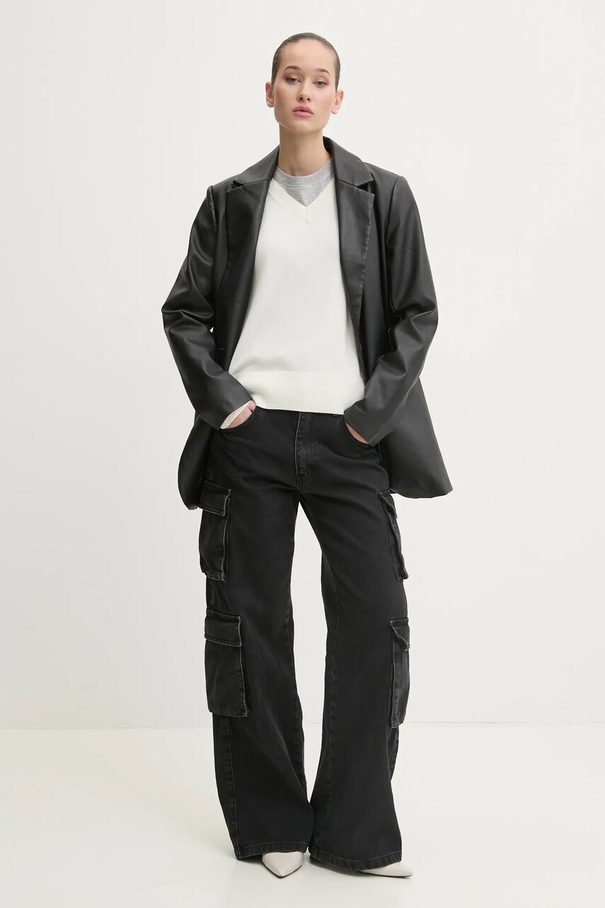 Светр з домішкою шовку Guess Jeans колір бежевий легкий W4BR84 Z3HO2