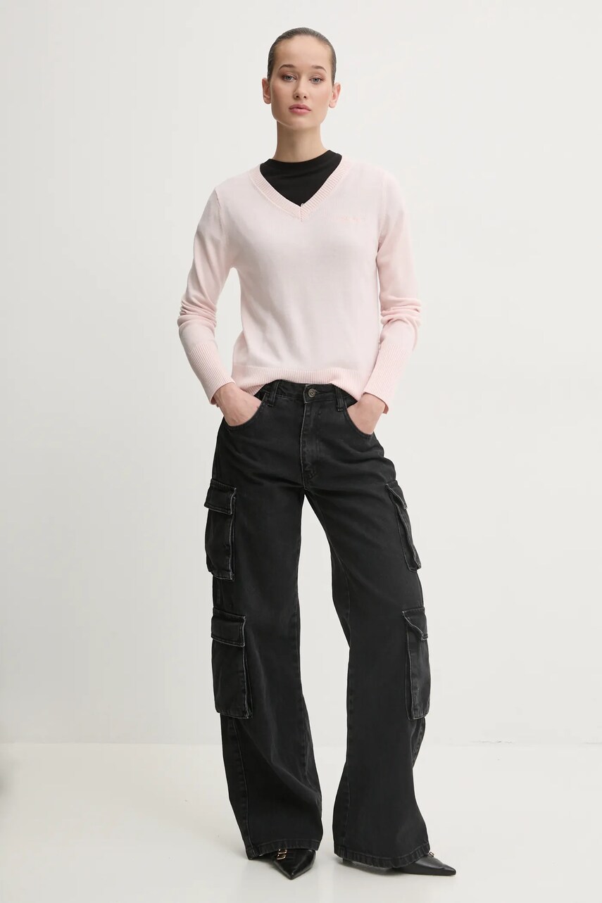 Светр з домішкою шовку Guess Jeans колір рожевий легкий W4BR84 Z3HO2