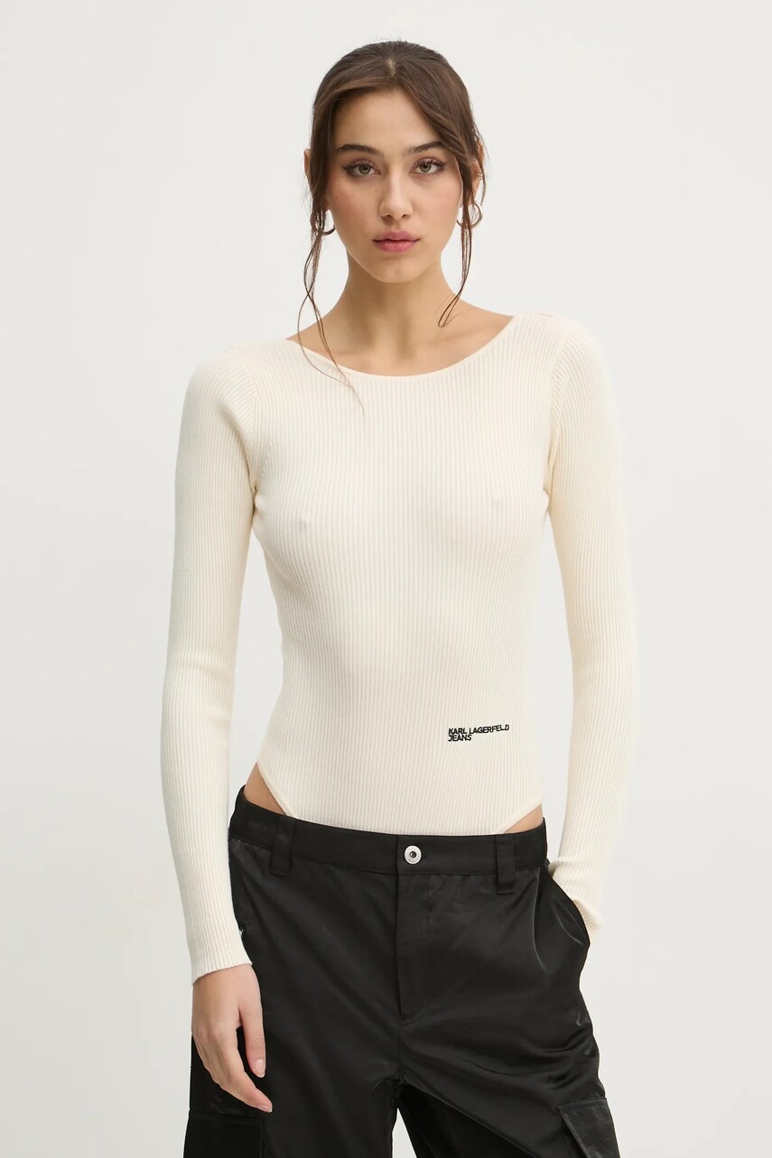 Боді Karl Lagerfeld Jeans жіноче колір бежевий легке A1W18024