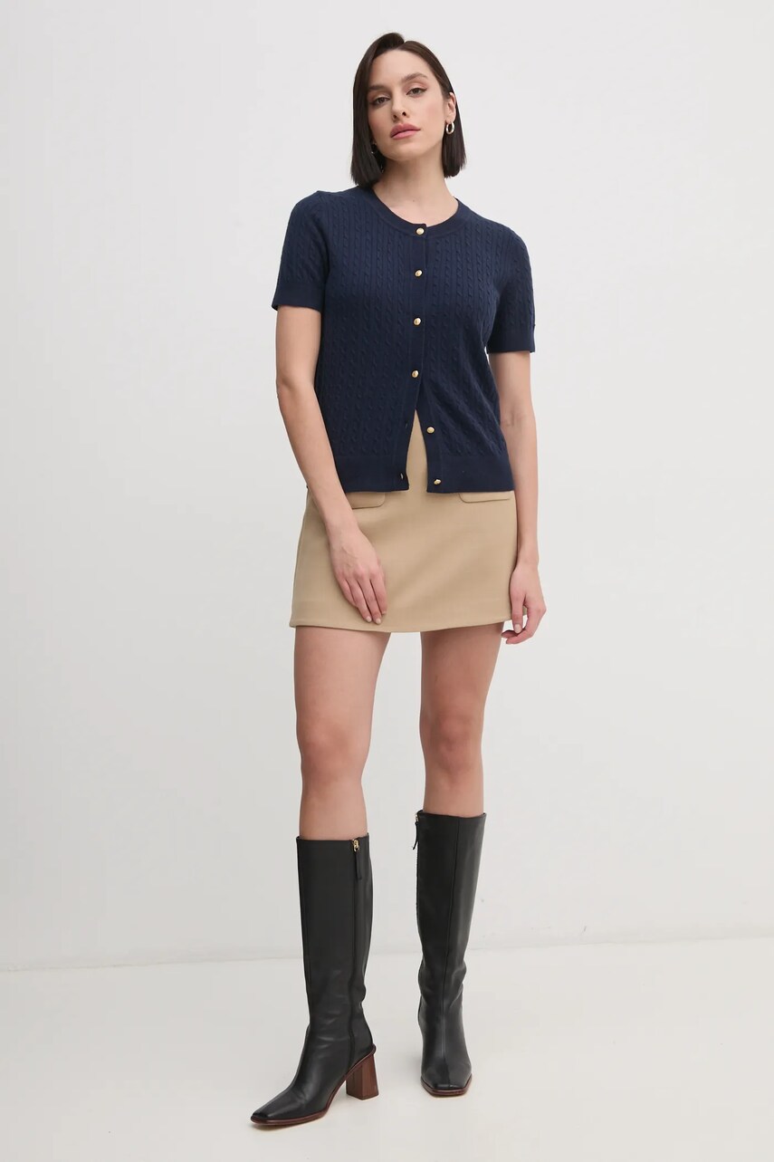 Вовняний кардиган Tommy Hilfiger колір синій легкий WW0WW43958