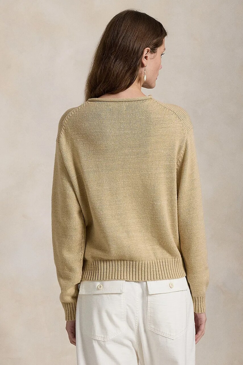 Бавовняний светр Polo Ralph Lauren жіночий колір бежевий  211959272