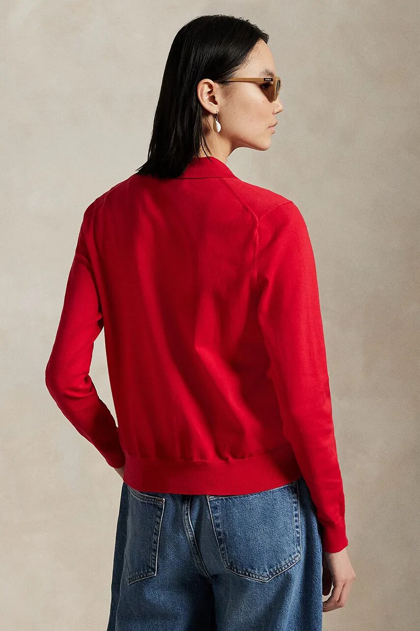 Бавовняний кардиган Polo Ralph Lauren жіночий колір червоний легкий 211959285