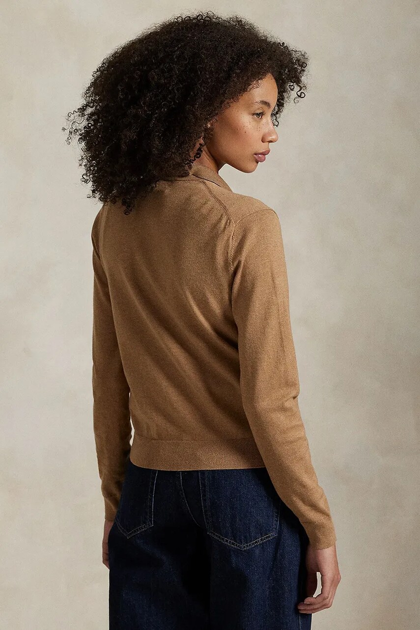 Бавовняний кардиган Polo Ralph Lauren жіночий колір бежевий легкий 211959285