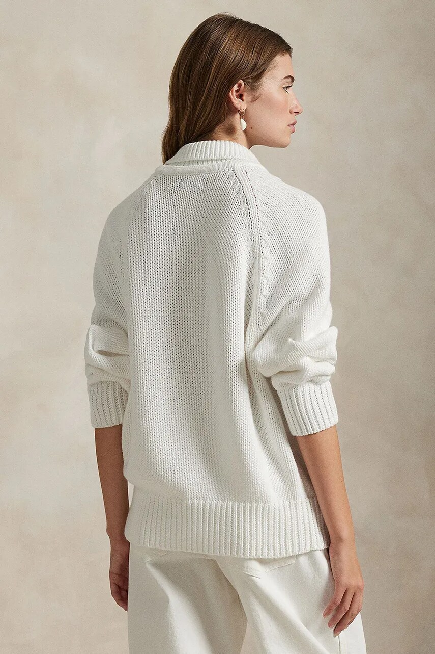 Бавовняний светр Polo Ralph Lauren жіночий колір білий  211959290