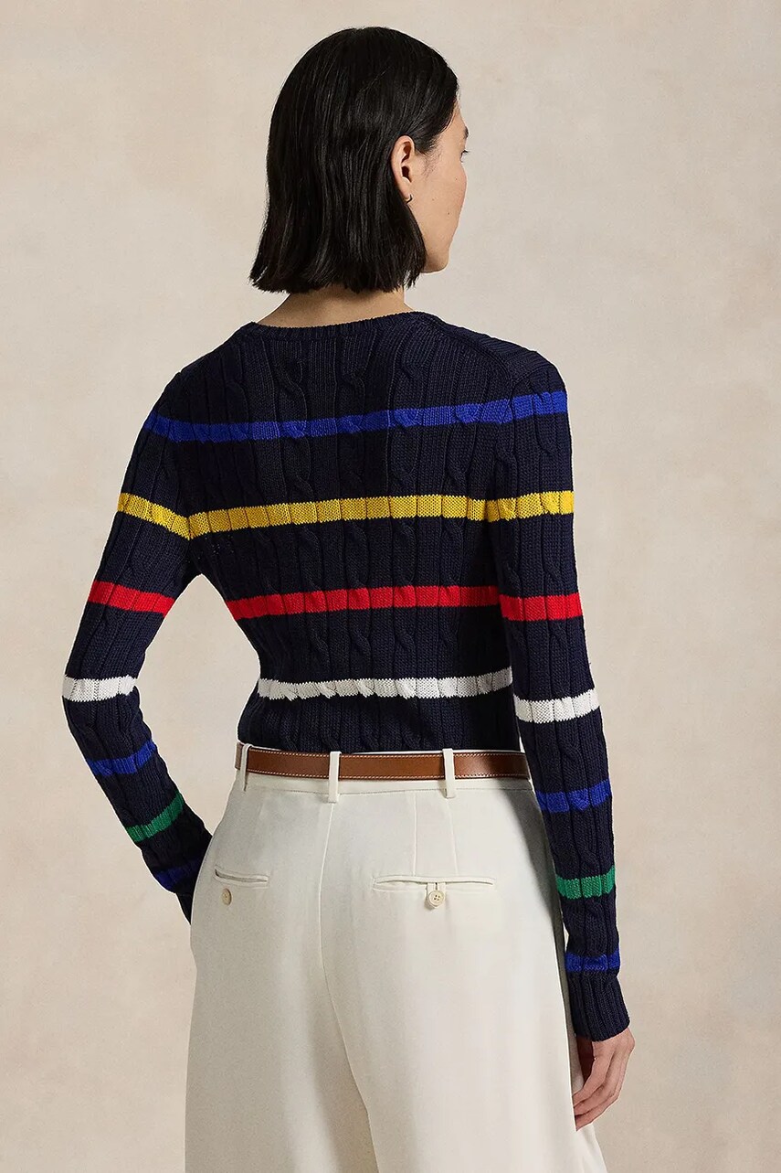 Бавовняний светр Polo Ralph Lauren жіночий колір синій  211960015