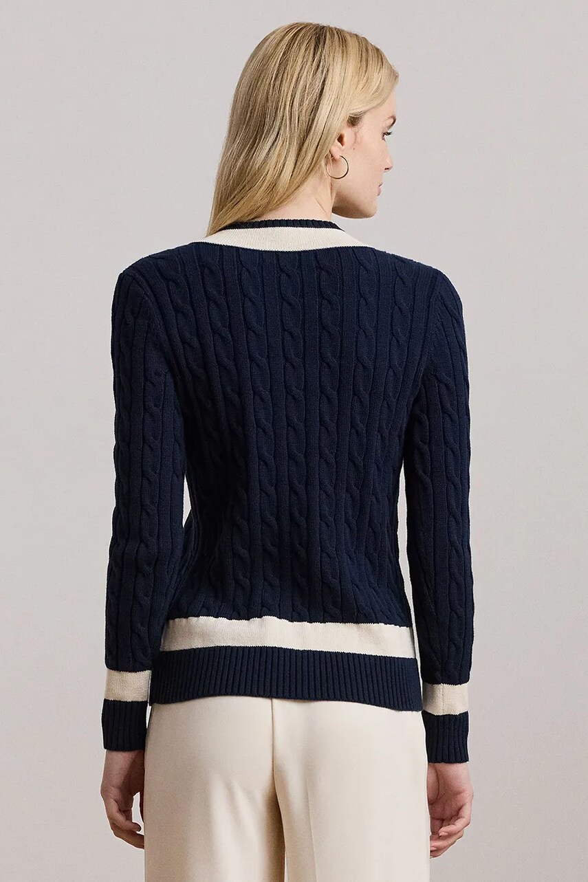 Бавовняний светр Lauren Ralph Lauren колір синій  200957479