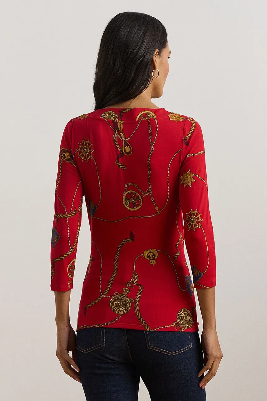 Блузка Lauren Ralph Lauren колір червоний візерунок 200957611