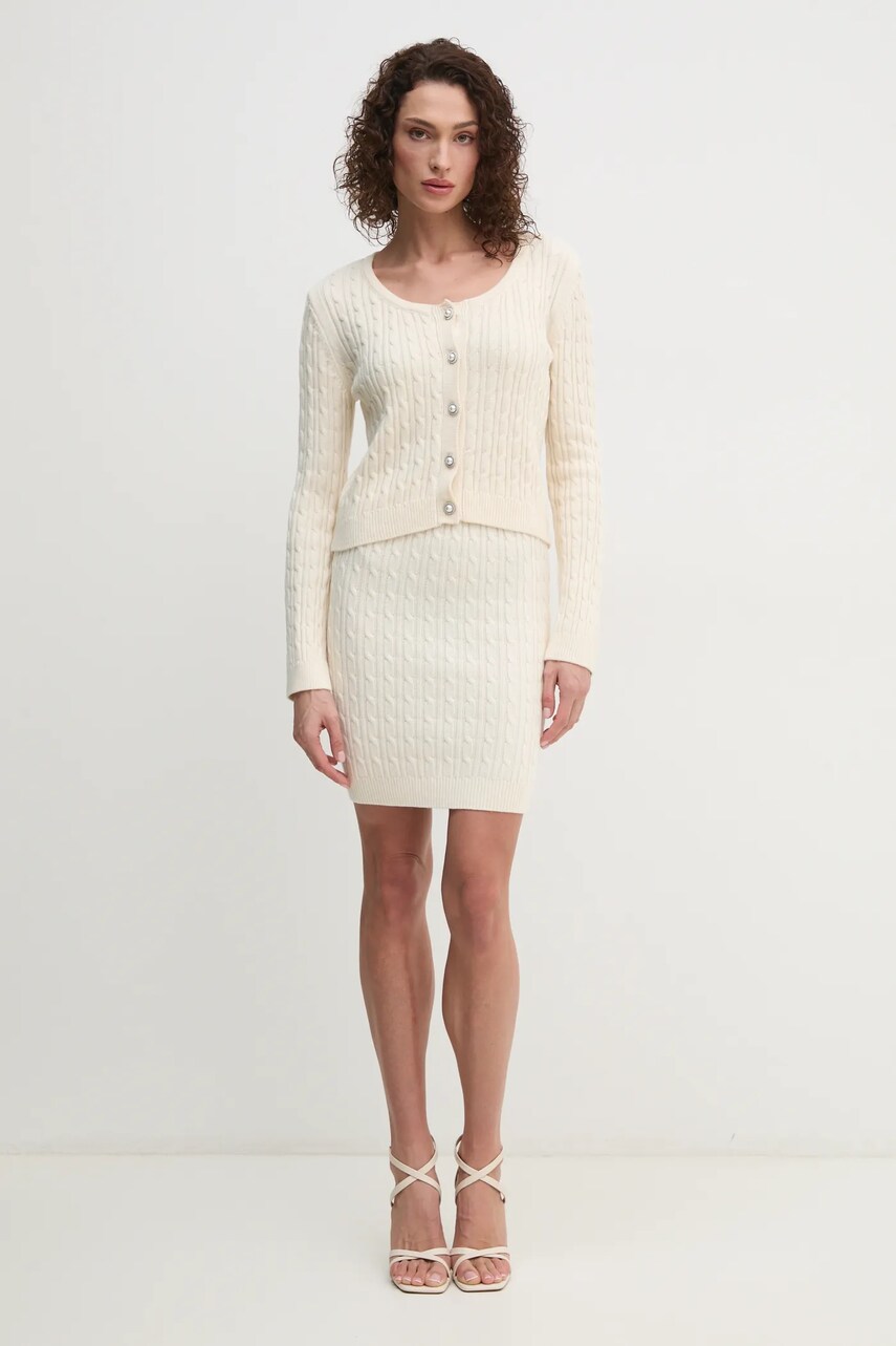 Кардиган з домішкою вовни Guess SIENNA колір бежевий W5RR53 Z37L1