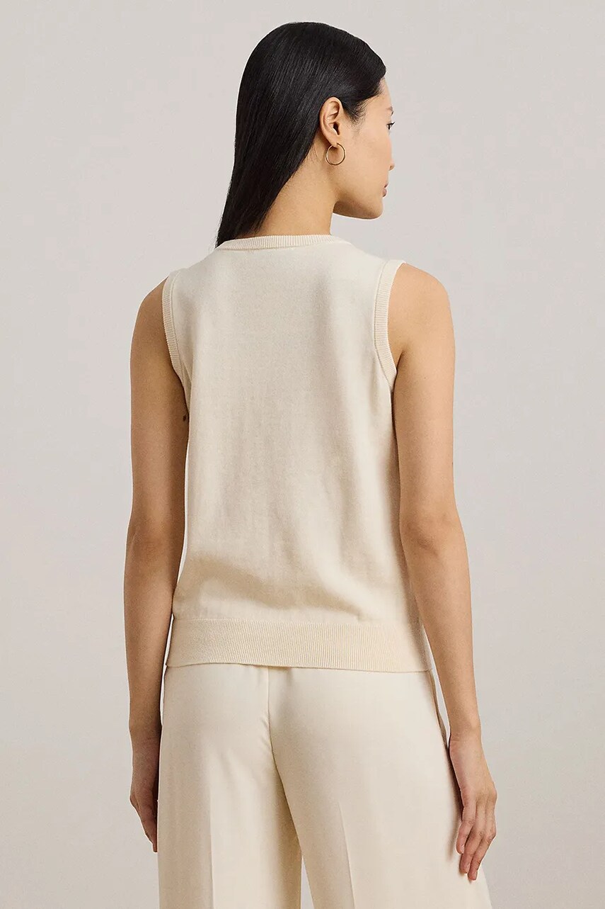 Блузка Lauren Ralph Lauren жіночі колір бежевий візерунок 200963631