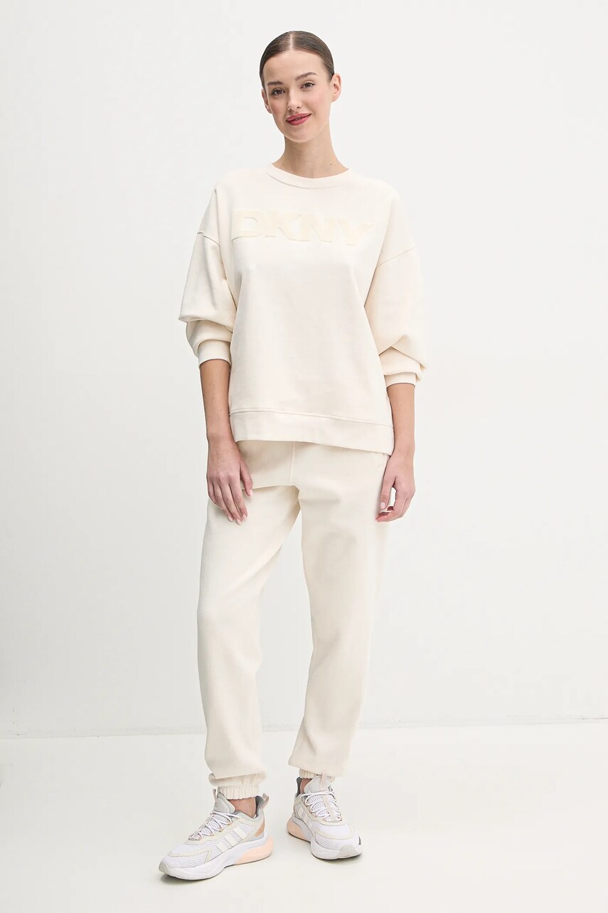 Кофта Dkny жіноча колір бежевий з аплікацією DP5T1140