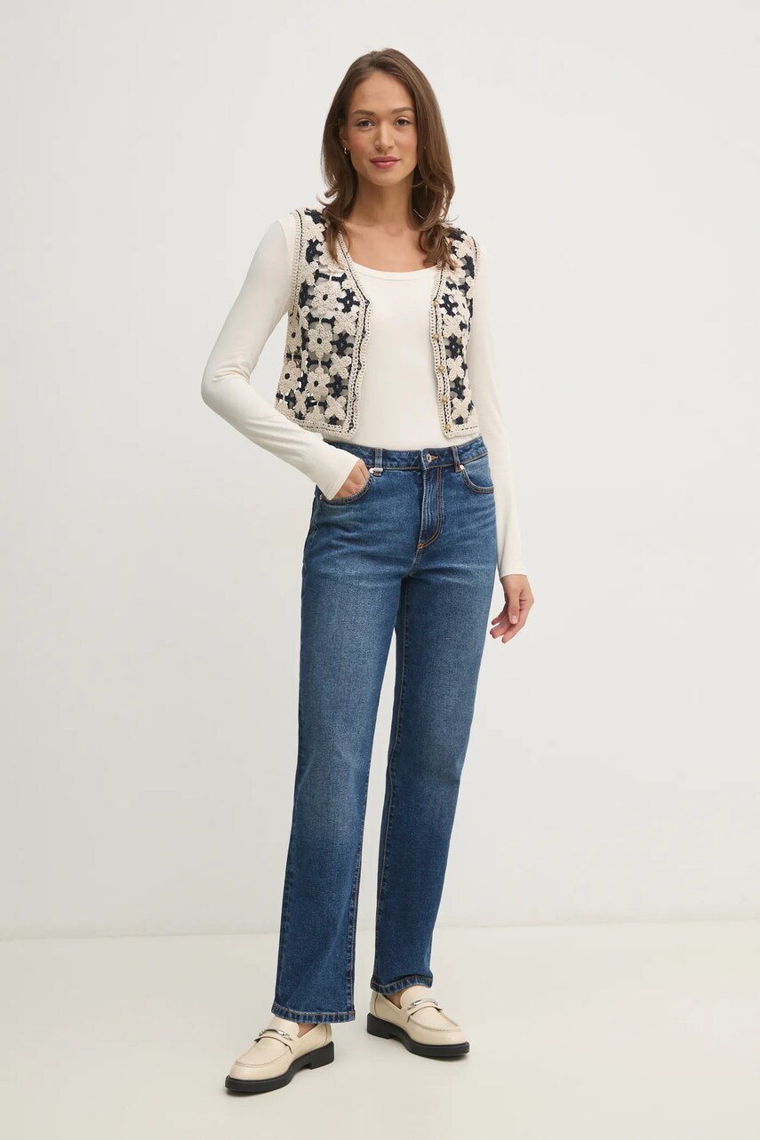 Безрукавка Pepe Jeans OLIVIA колір бежевий однобортна PL702292