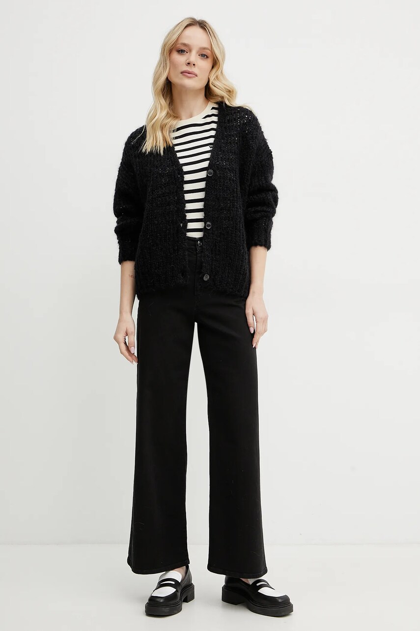 Вовняний кардиган Weekend Max Mara жіночий колір чорний 2515341031600