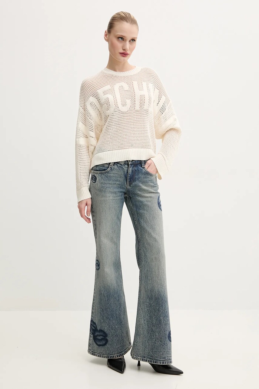 Светр Moschino Jeans жіночий колір бежевий легкий 0903 3701