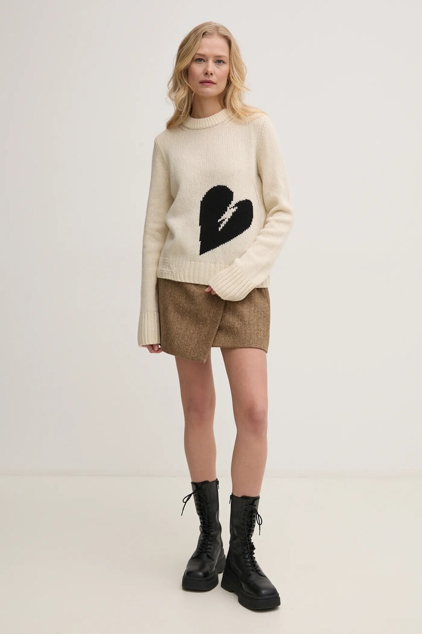 Вовняний светр ZADIG&VOLTAIRE жіночий колір бежевий  KWSW02767