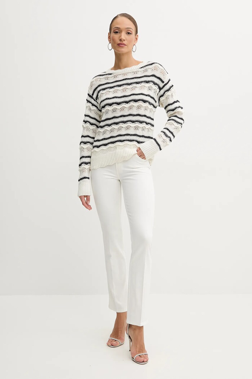 Светр з домішкою льону Guess VALERIE жіночий колір бежевий легкий W5GR35 Z3NJ0