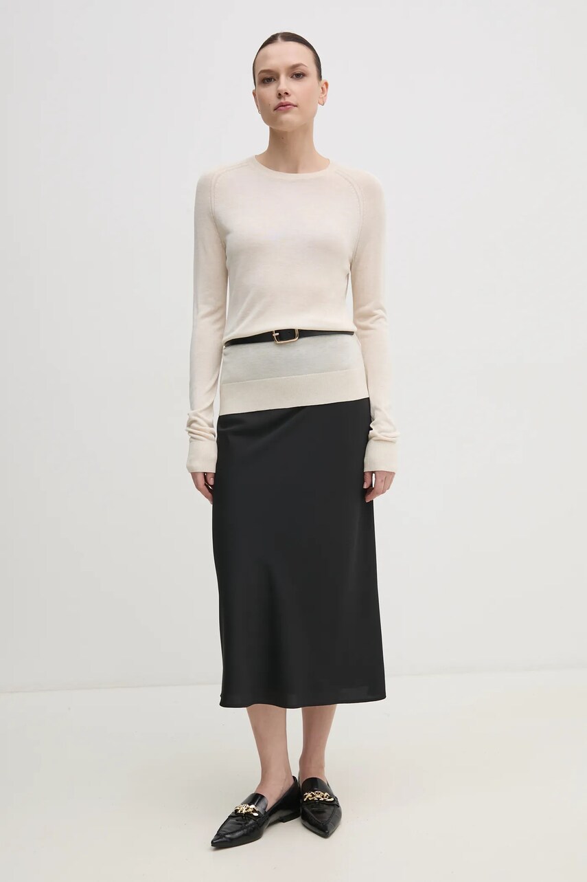 Светр з домішкою шовку Calvin Klein колір бежевий легкий K20K208199