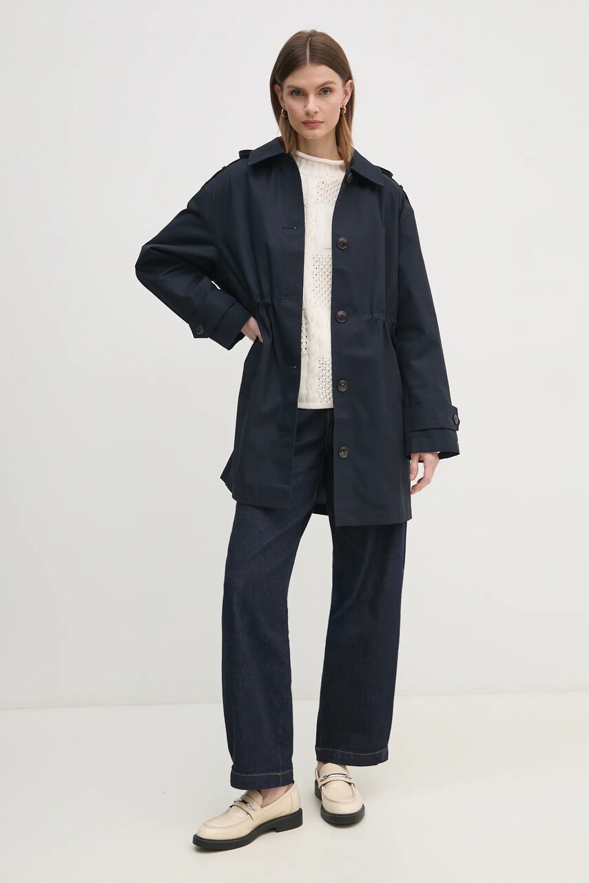 Светр Tommy Hilfiger жіночий колір бежевий півгольф WW0WW45102