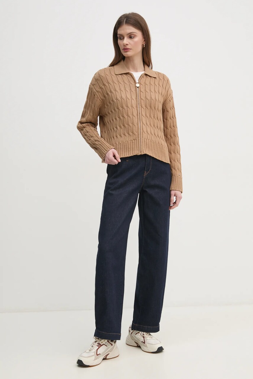 Джемпер Tommy Hilfiger жіночий колір коричневий WW0WW44501