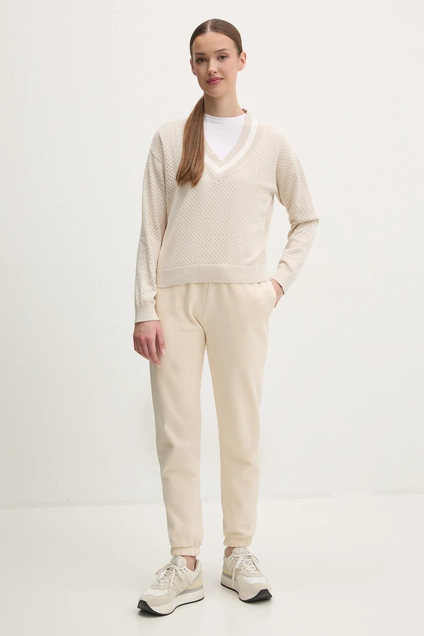 Бавовняний светр Dkny жіночий колір бежевий легкий DP5R6017