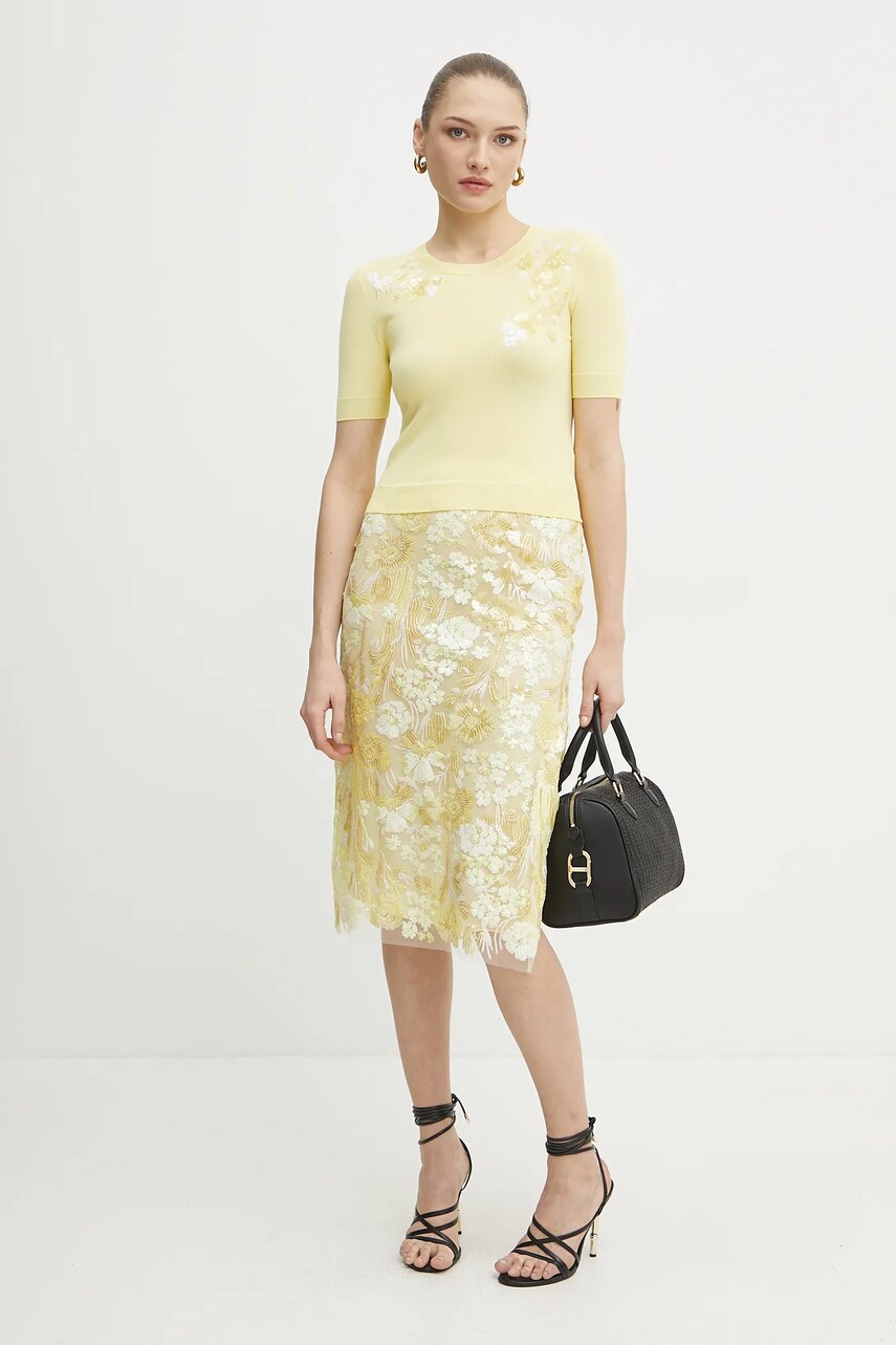 Светр Ermanno Scervino жіночий колір жовтий легкий 56TM031EZ0