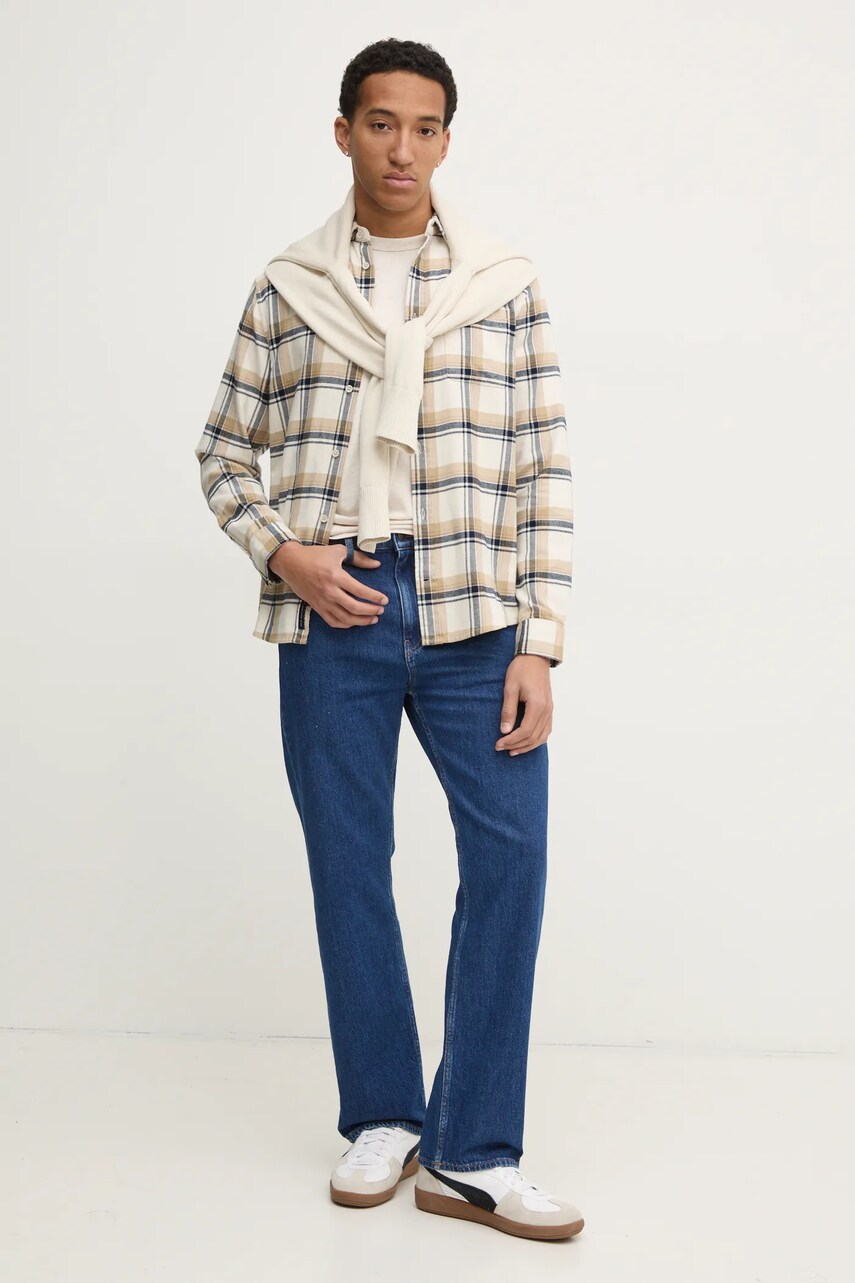 Бавовняний светр Tommy Jeans колір бежевий  DM0DM20304
