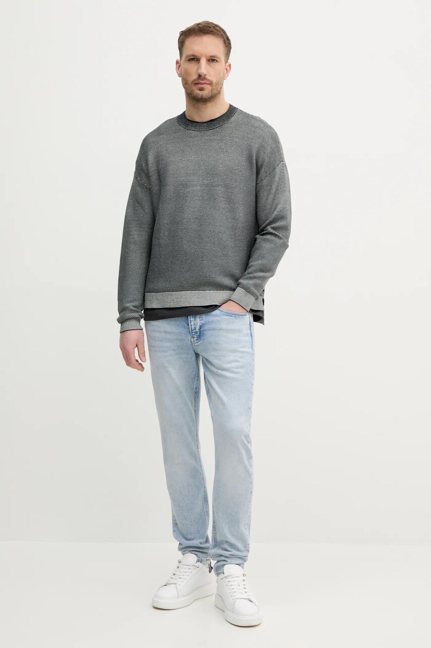 Бавовняний светр Armani Exchange чоловічий колір зелений  XM000183 AF11960