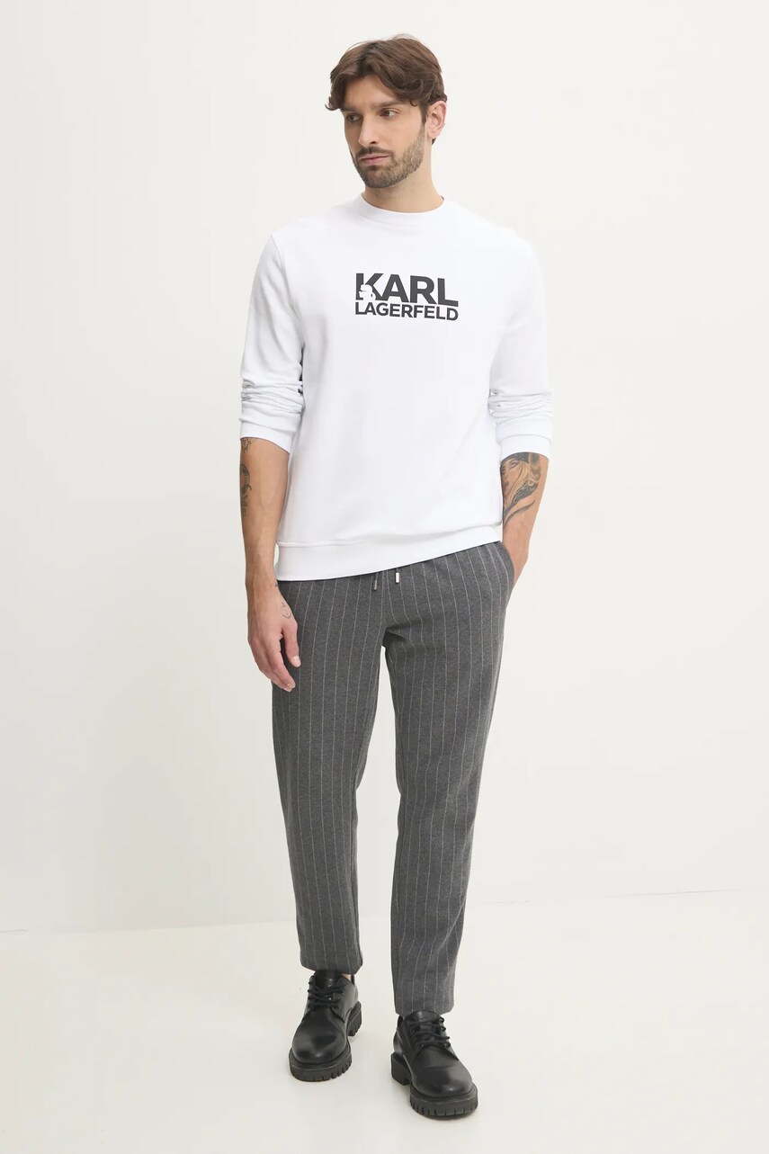 Бавовняна кофта Karl Lagerfeld чоловіча колір білий з принтом 551917.705091