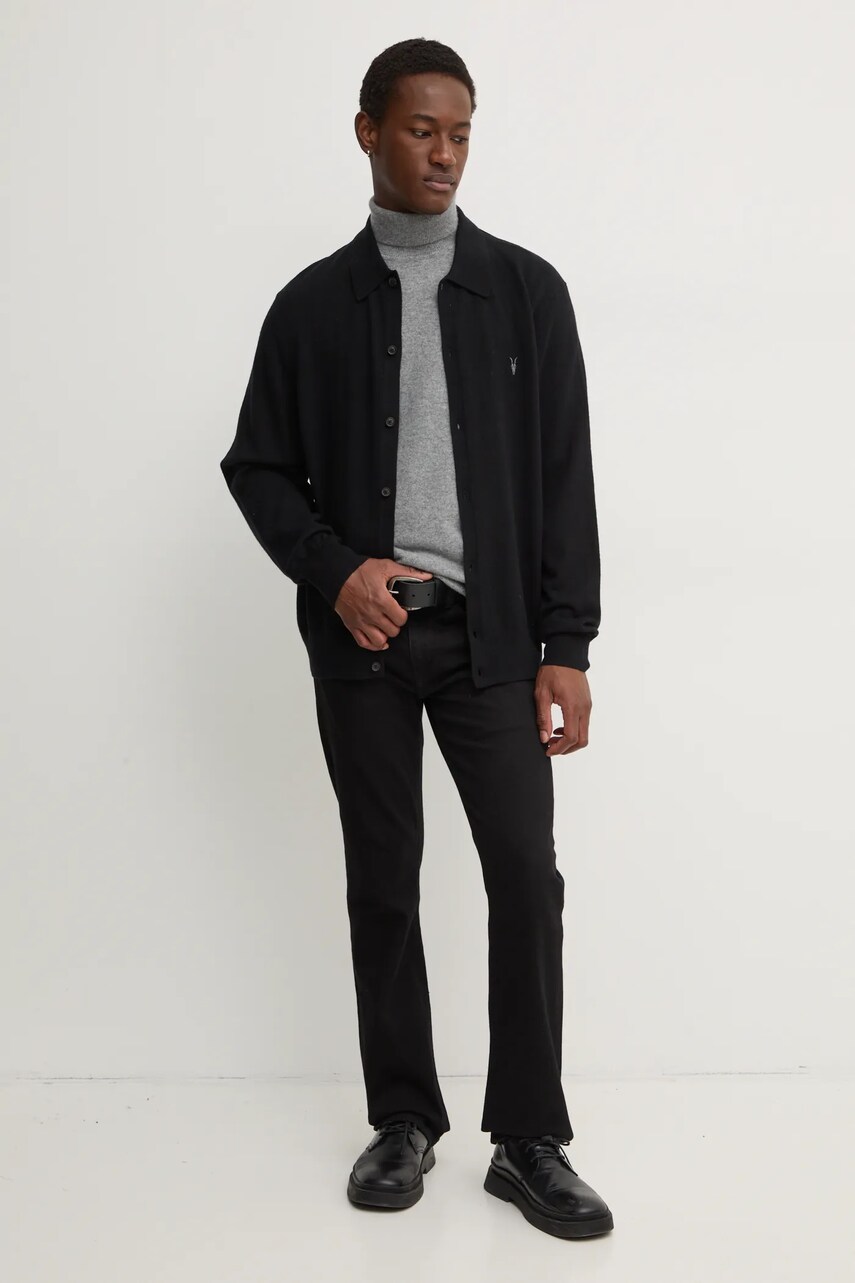 Вовняний кардиган AllSaints KILBURN колір чорний M088KB