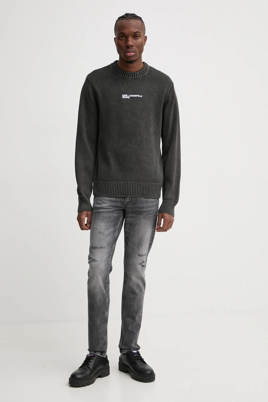 Бавовняний светр Karl Lagerfeld Jeans колір сірий  A1M18020