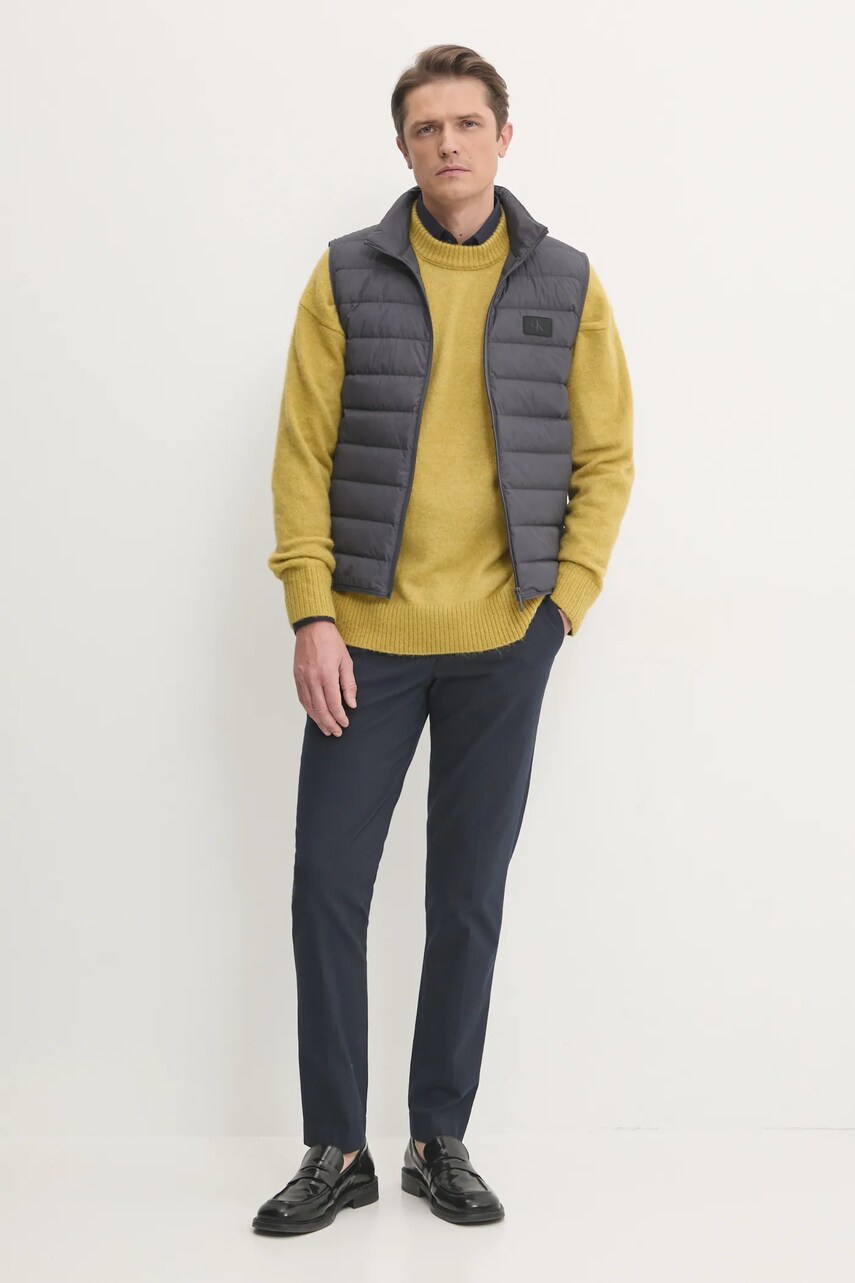 Светр з домішкою вовни Calvin Klein Jeans чоловічий колір зелений легкий J30J326737