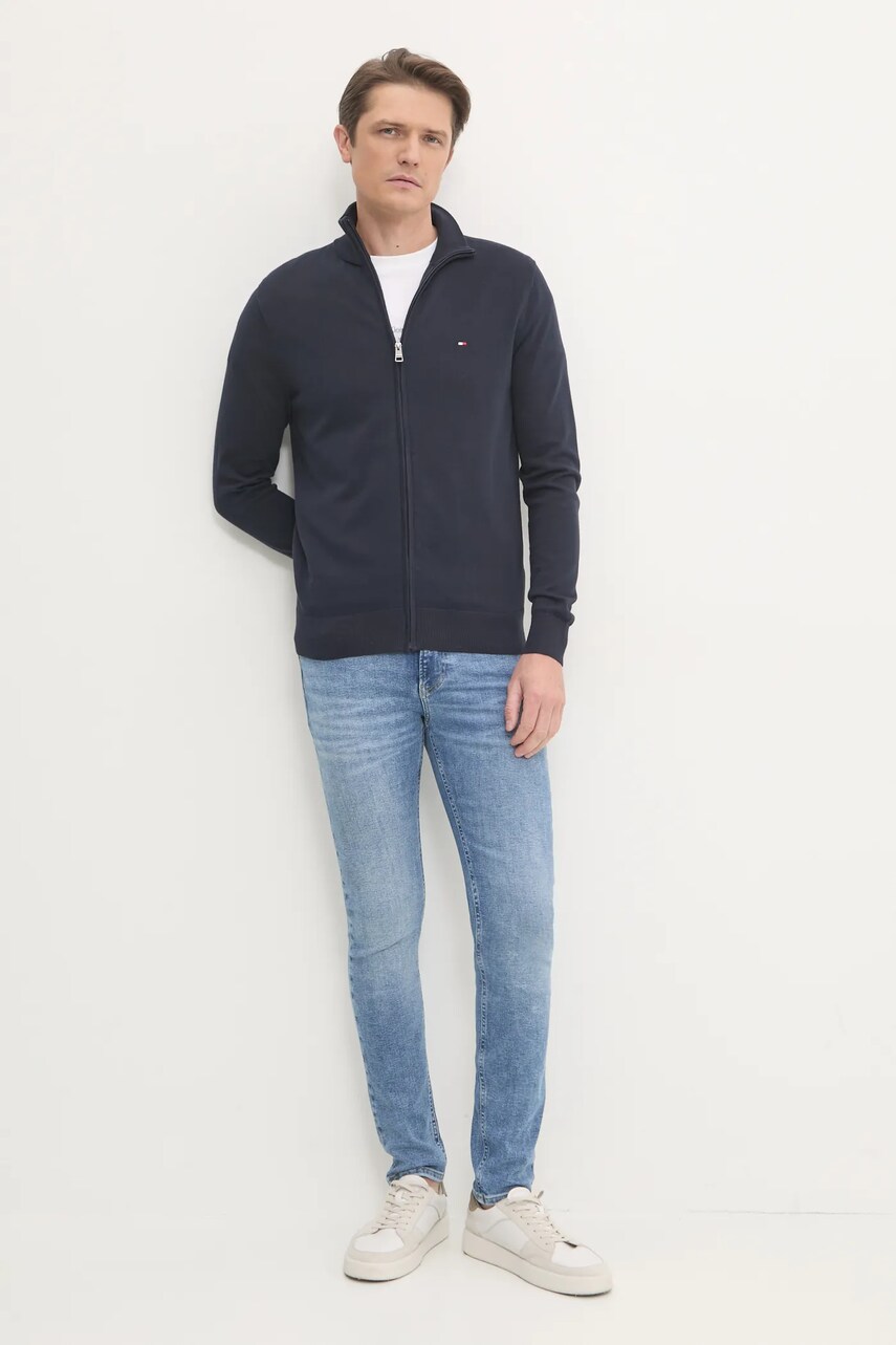 Бавовняний светр Tommy Hilfiger колір синій MW0MW36517