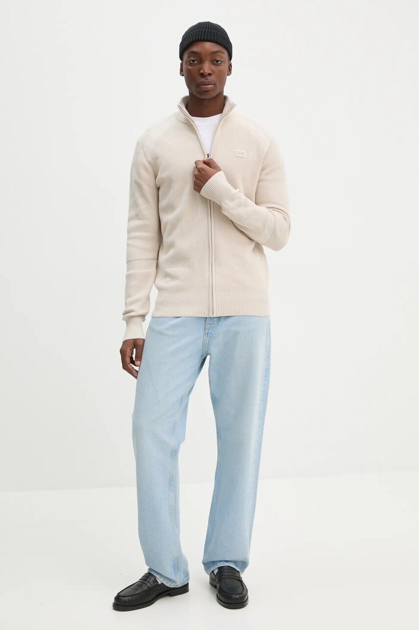 Бавовняний кардиган G-Star Raw колір бежевий D25746-C868