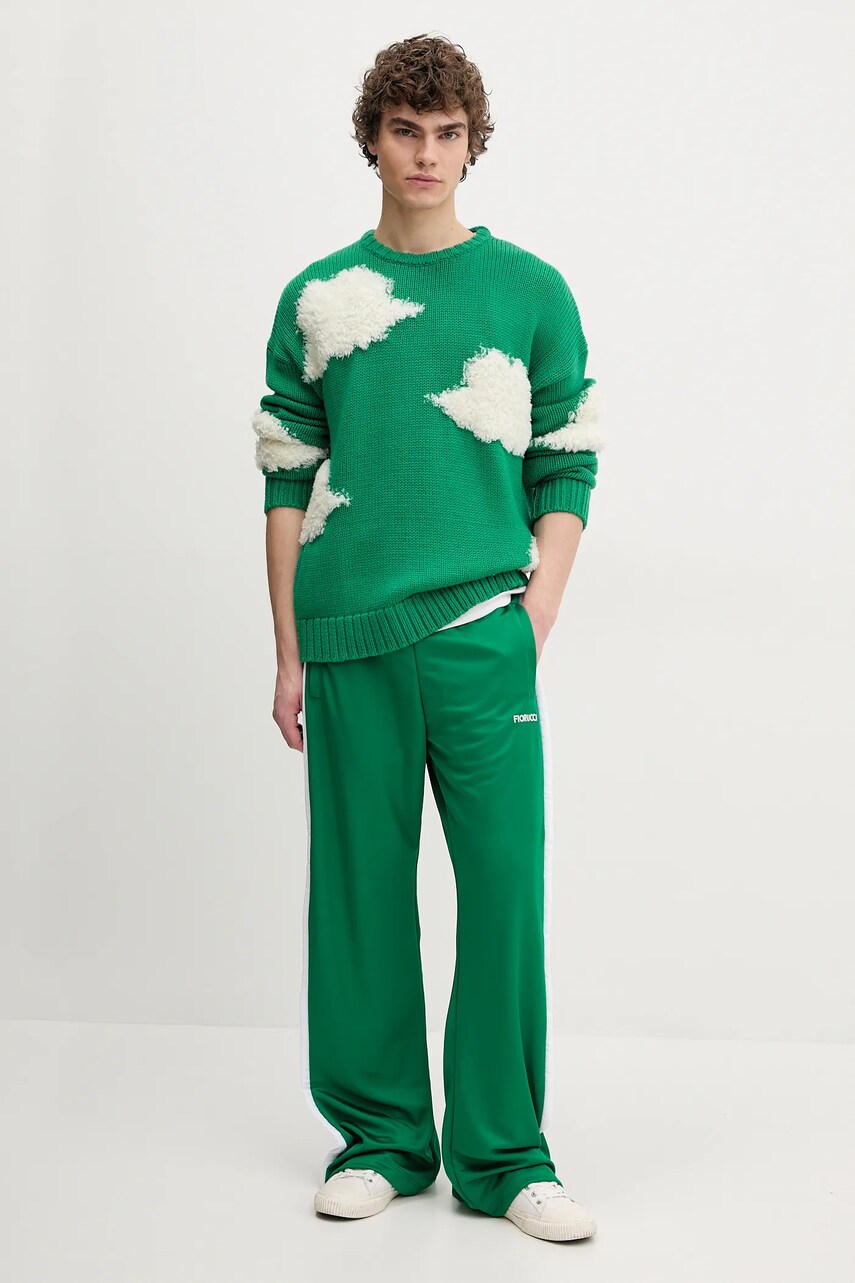 Вовняний светр Fiorucci Cloud Sweater чоловічий колір зелений теплий U02SPKSW335KN03GN02