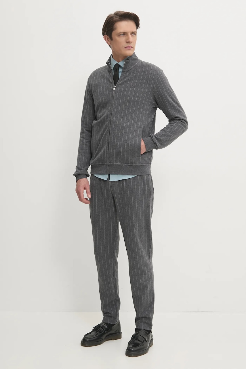 Бавовняна кофта Hackett London чоловіча колір сірий візерунок HM581309