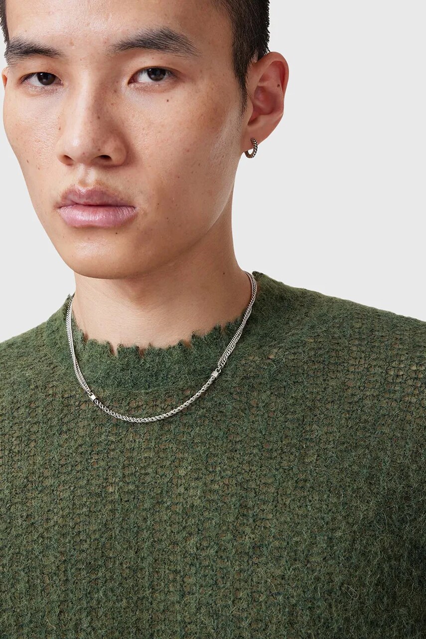 Светр з домішкою вовни AllSaints BLEAKER чоловічий колір зелений легкий M013KC