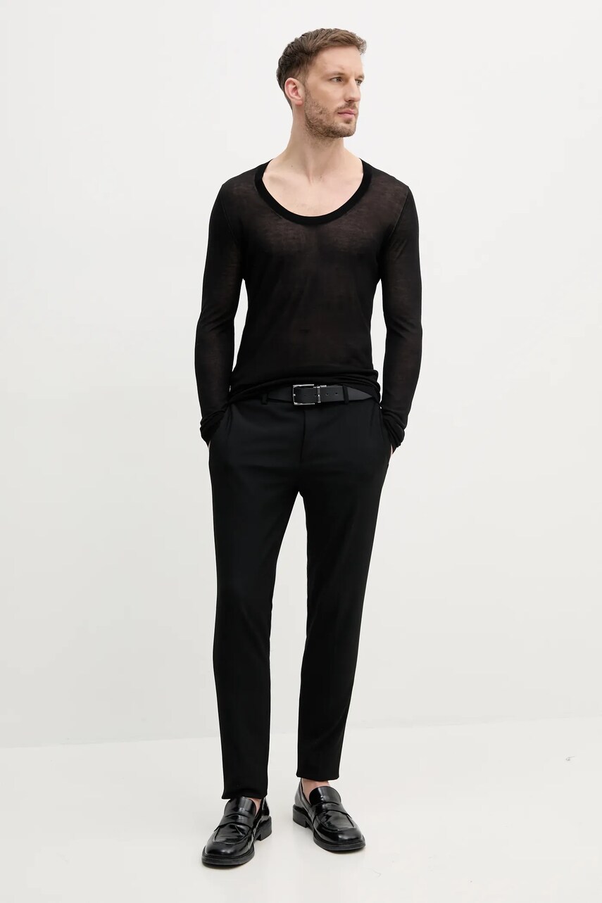 Светр Karl Lagerfeld KL STUDIO чоловічий колір чорний легкий 552308.655018