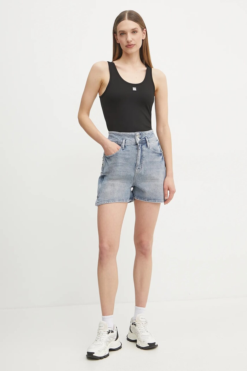 Джинсові шорти Armani Exchange жіночі однотонні висока посадка XW001053 AF12090