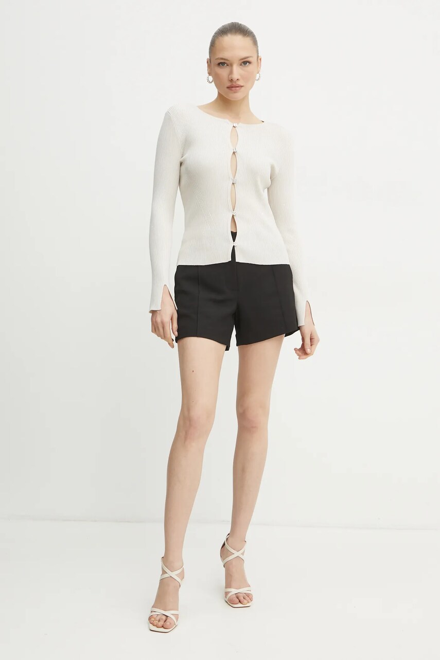 Шорти Guess CORALISE жіночі колір чорний однотонні висока посадка W5RD12 WGX02