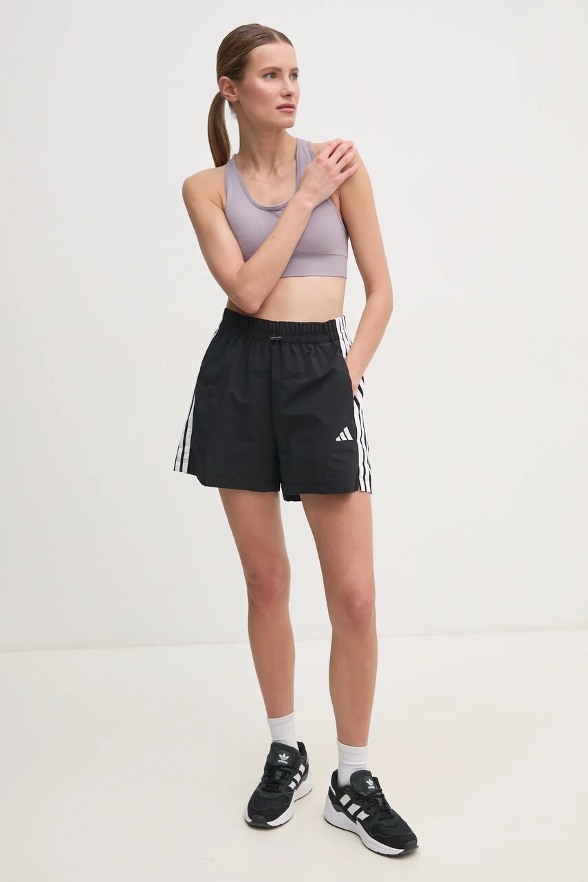 Шорти adidas Essentials жіночі колір чорний візерунок висока посадка JE1309