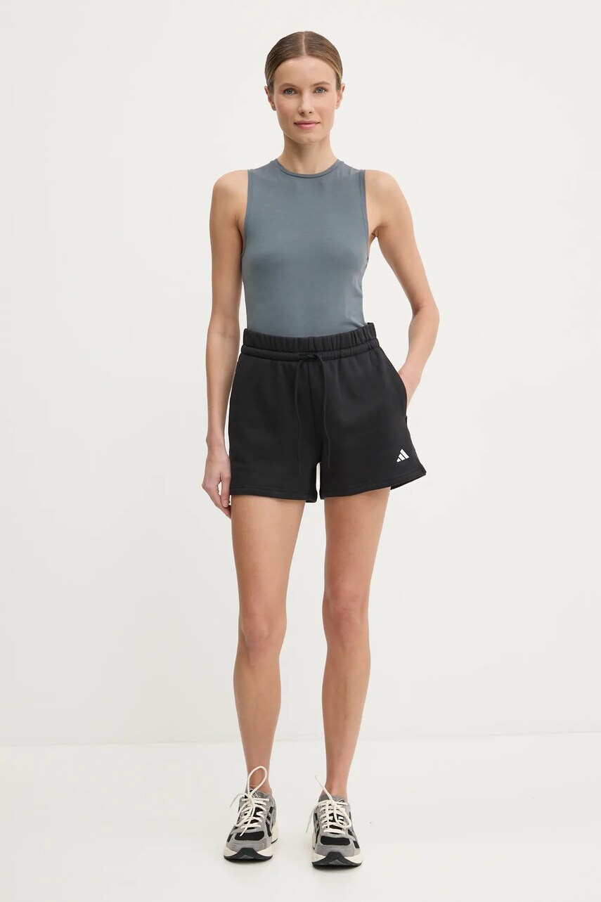 Купити Шорти adidas Essentials жіночі колір чорний однотонні висока посадка JC5925 – головне зображення