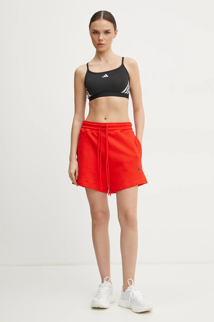 Шорти adidas by Stella McCartney жіночі колір червоний однотонні висока посадка JD4668