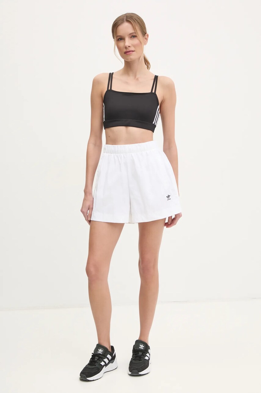 Шорти adidas Originals Essential жіночі колір білий однотонні середня посадка JD1510