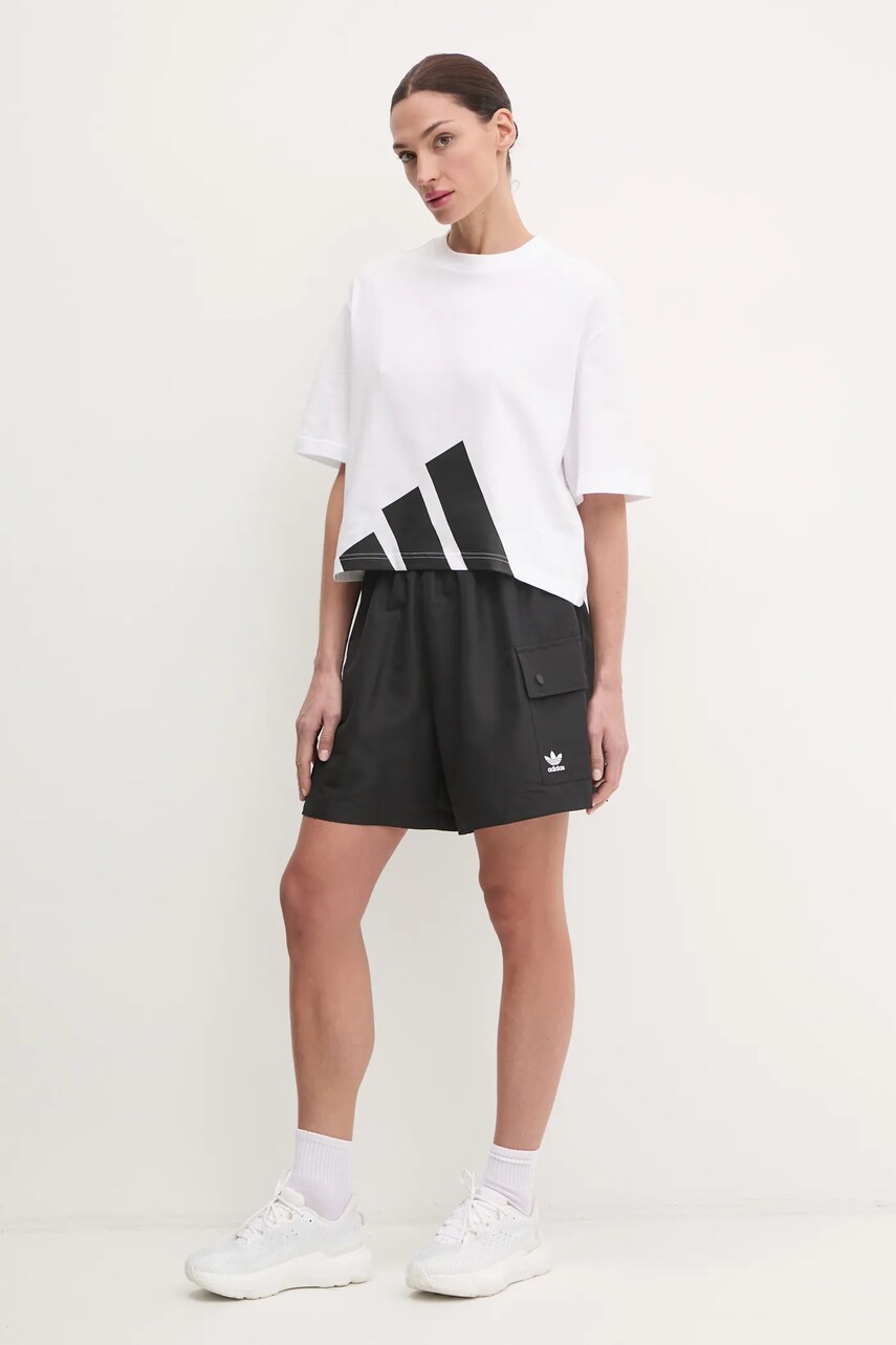 Шорти adidas Originals Essential жіночі колір чорний однотонні висока посадка JD1514