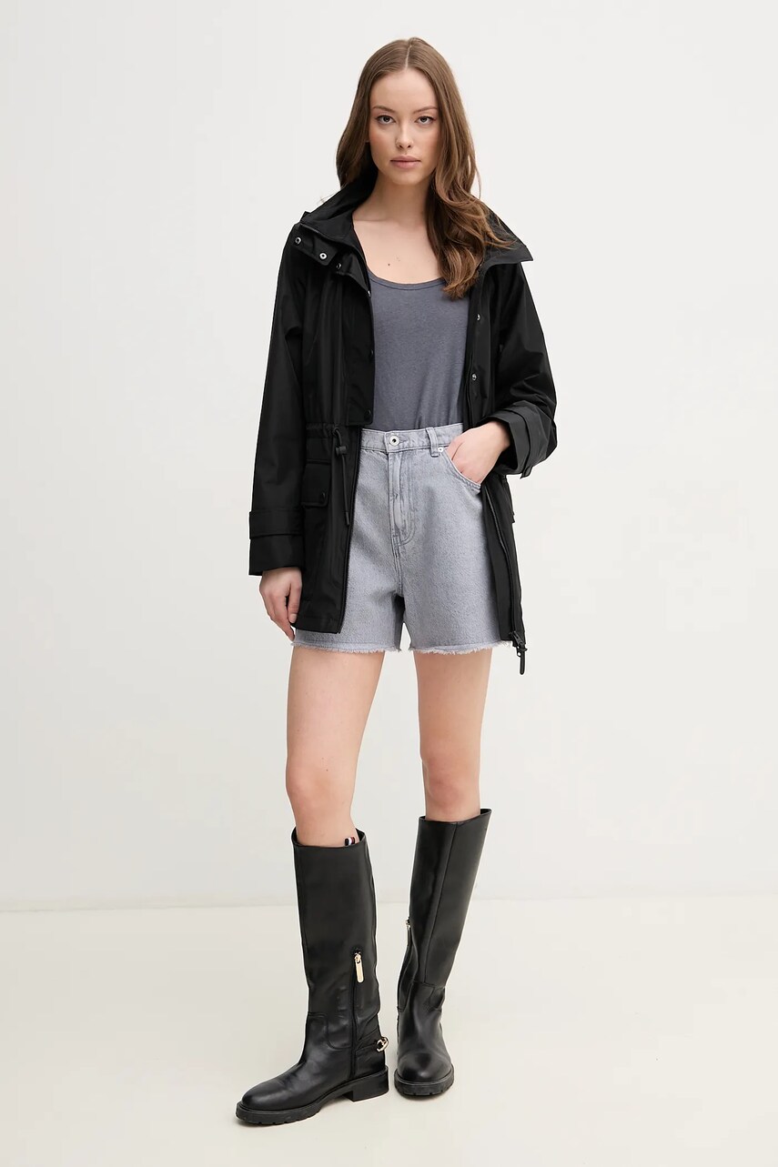 Джинсові шорти Pepe Jeans A-LINE SHORT UHW RACHEL жіночі колір сірий однотонні висока посадка PL801112UN7