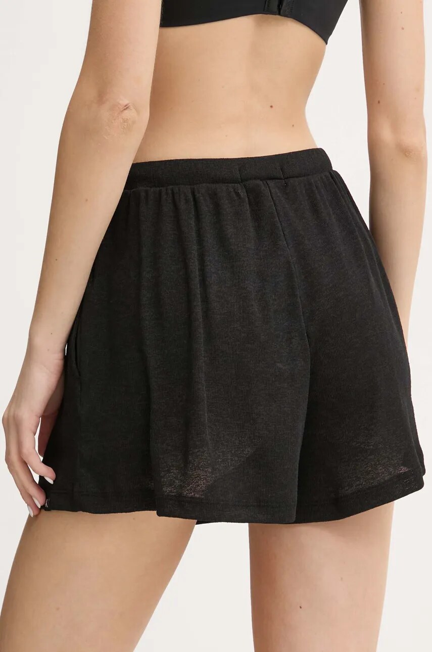 Шорти Calvin Klein жіночі колір чорний однотонні висока посадка KW0KW02820