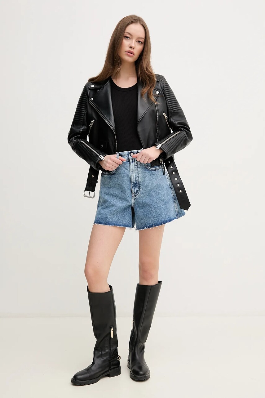 Джинсові шорти Red Bull Racing x Pepe Jeans BOXY SHORT жіночі однотонні висока посадка RL800004R17