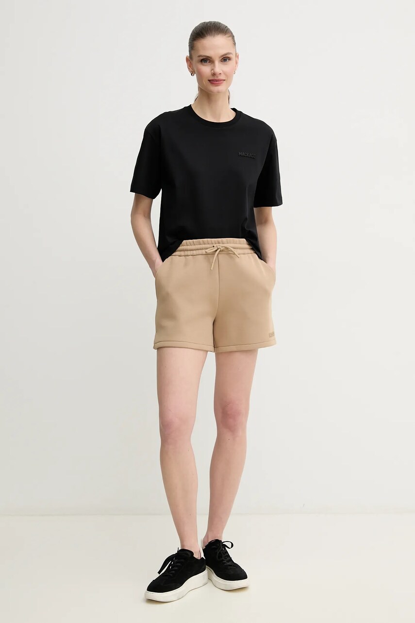 Шорти MACKAGE жіночі колір бежевий однотонні середня посадка SUMMER.R